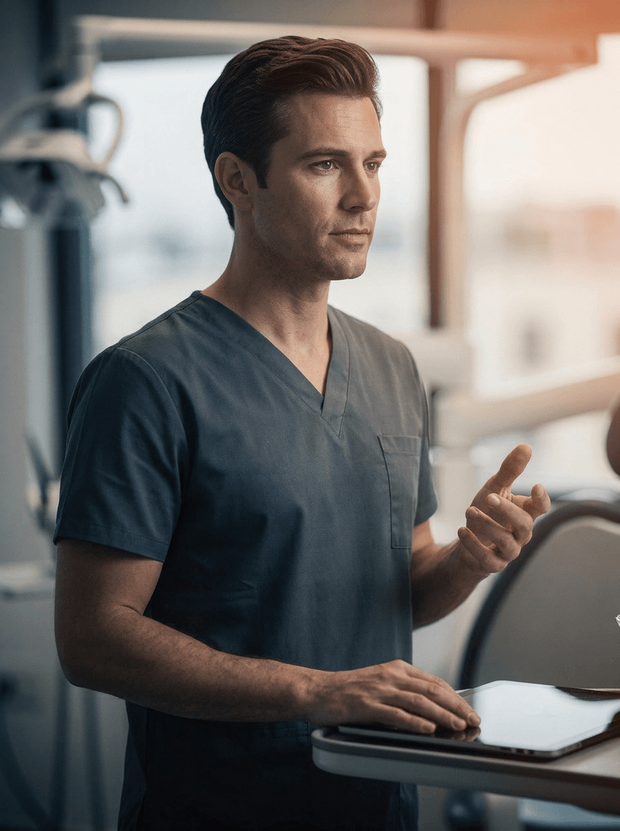 Dentist working with Cavitech in a real practice